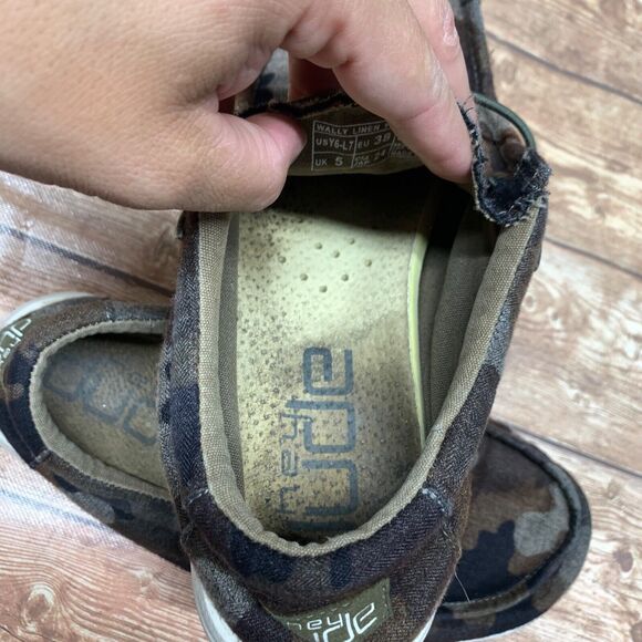 Hey Dude Wally Linen Youth Camo Size Y6 W7 EU 38 Camouflage Slip On - Picture 14 of 15